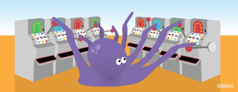 Scale diagram showing balance between exploration (discovery) and exploitation (performance)